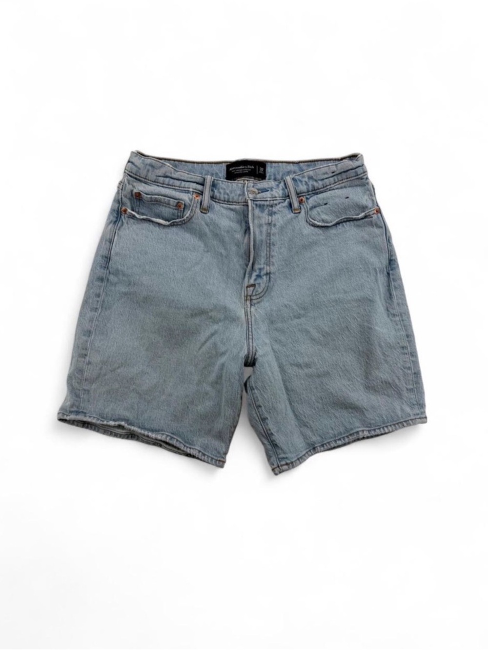 Men’s Abercrombie & Fitch Athletic Loose Denim Jean Shorts Light Wash Size 32